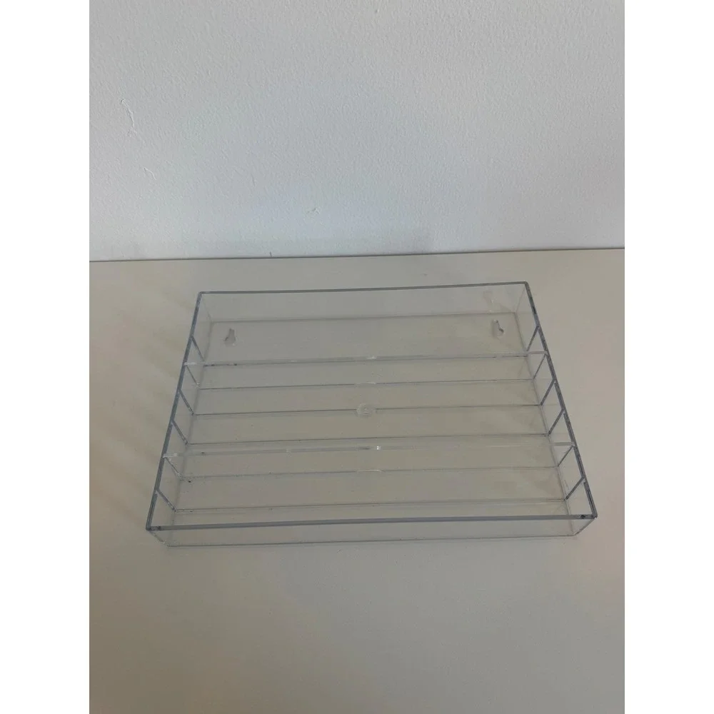 Clear Acrylic Wall Mounted 3 Tier Display Shelf Organizer Makeup Nail Polish